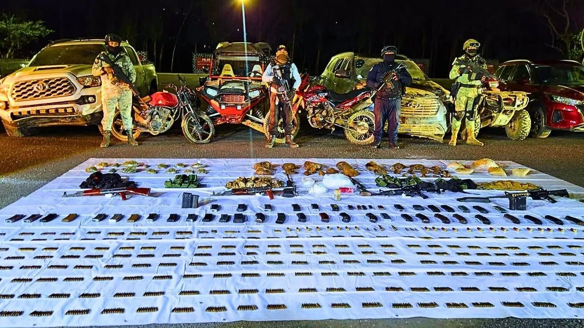 Operativo en la Montaña de Guerrero: aseguran armas y 28 kilos de goma de opio