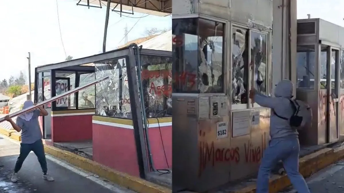 Delincuencia disfrazada de movimiento social vandaliza caseta de cobro de Palo Blanco