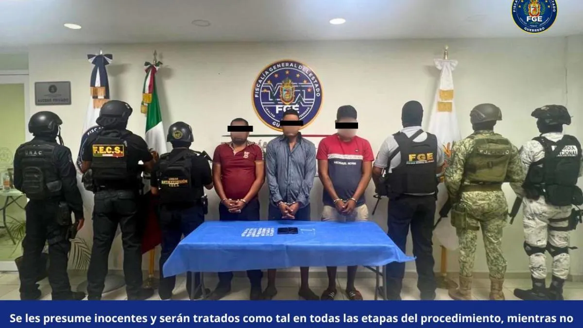 Rescatan a mujer y detienen a tres hombres en operativo en Acapulco