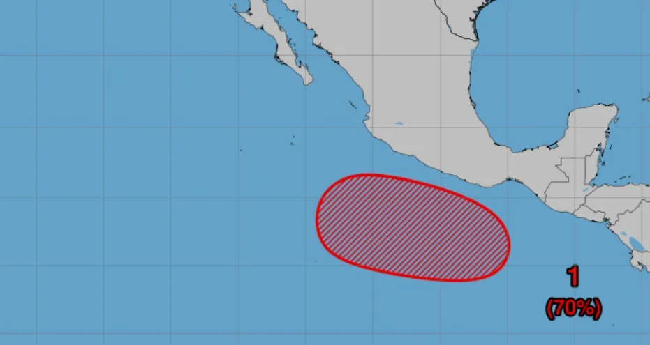Aumenta a 70% probabilidad de ciclón tropical frente a Guerrero