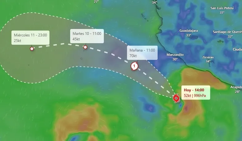 Tormenta tropical Bárbara intensifica lluvias y oleaje en Guerrero