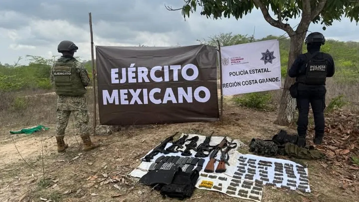 Confiscan arsenal en operativo interinstitucional en La Unión, Guerrero