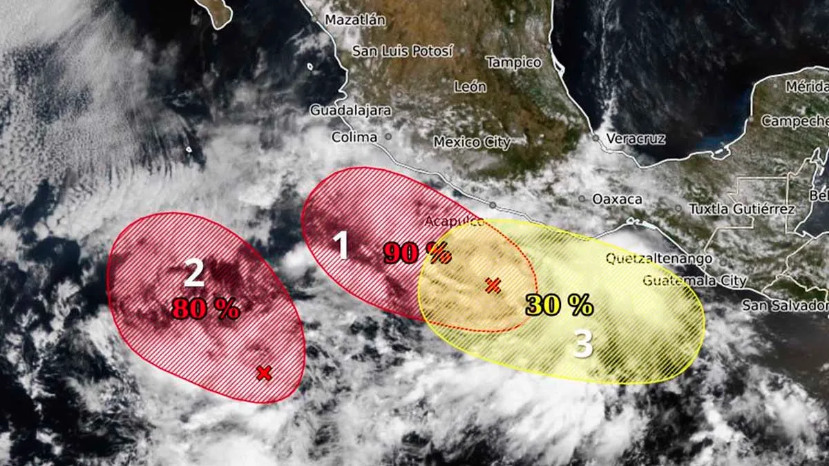 Tres sistemas ciclónicos amenazan las costas de Guerrero