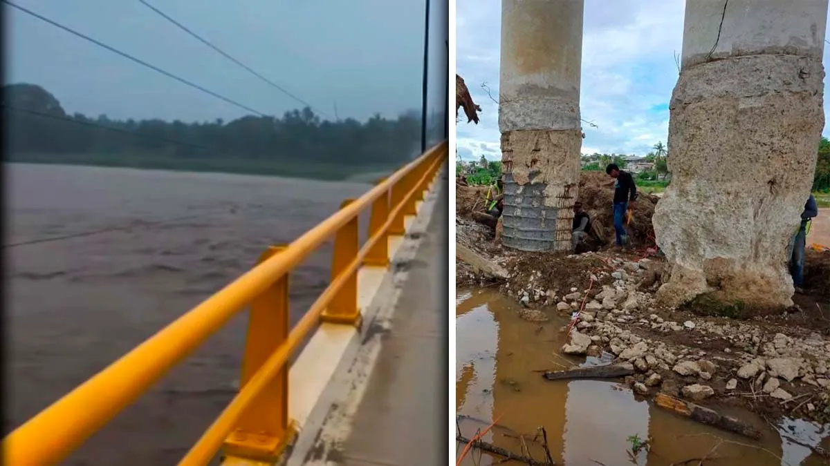 Preocupa situación del puente de Marquelia, Guerrero, tras crecida del río por 'Erick'
