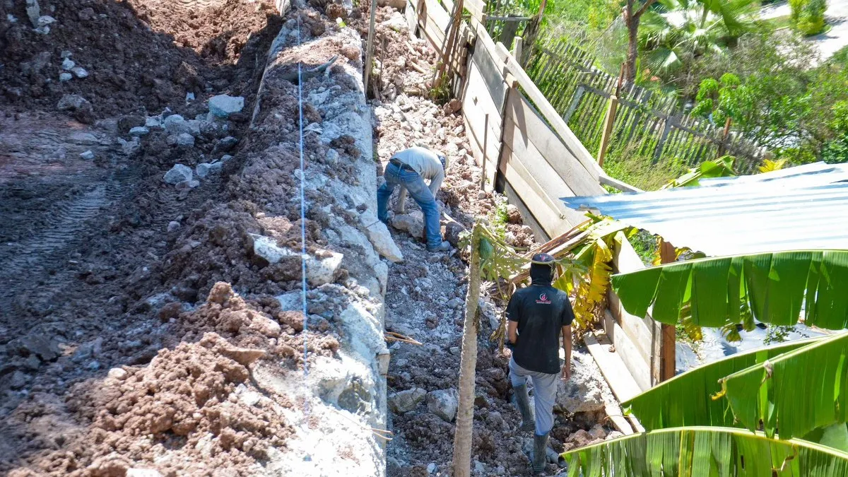 Inicia construcción de muro de contención en colonia Las Palmas en Chilpancingo