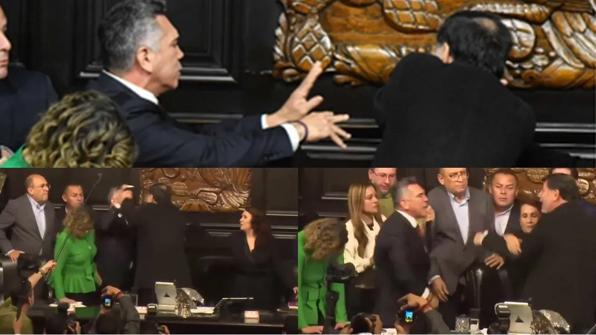 ¡Se soltó la bestia en el Senado! 'Alito' Moreno cachetea a Noroña porque le impidió tomar la palabra