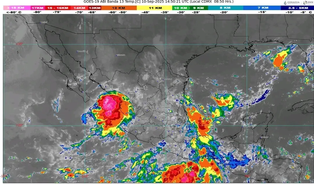 Depresión 95-E con 90% de probabilidad de convertirse en ciclón cerca de Guerrero