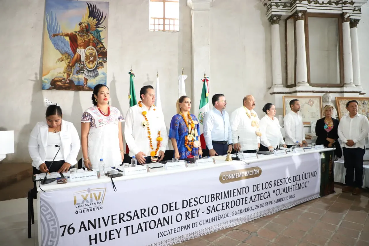 Congreso de Guerrero conmemora 76 aniversario del hallazgo de los restos de Cuauhtémoc