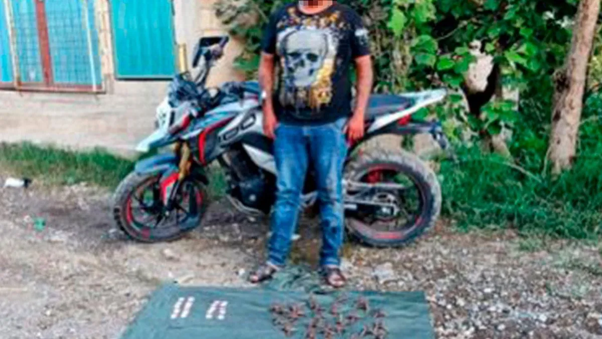 Detienen en Teloloapan a un hombre con droga, vehículo robado y ponchallantas