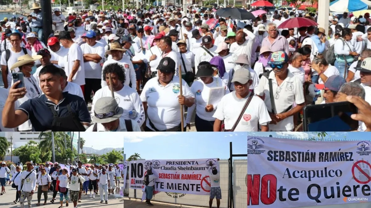 Acapulco: 3 mil vendedores se rebelan contra el Marinabús y paralizan obras del Jardín del Puerto