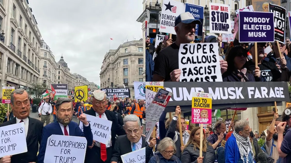 Protestas masivas en Londres contra la visita de Trump; "no al racismo", reclaman