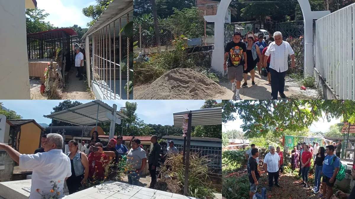 Gustavo Alarcón visita panteones de Chilpancingo para constatar trabajos de limpieza y rehabilitación