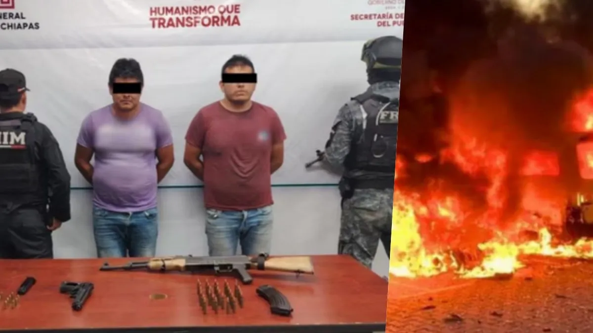 Chiapas: detienen a tres tras quema de vehículos y ataque a helicópteros