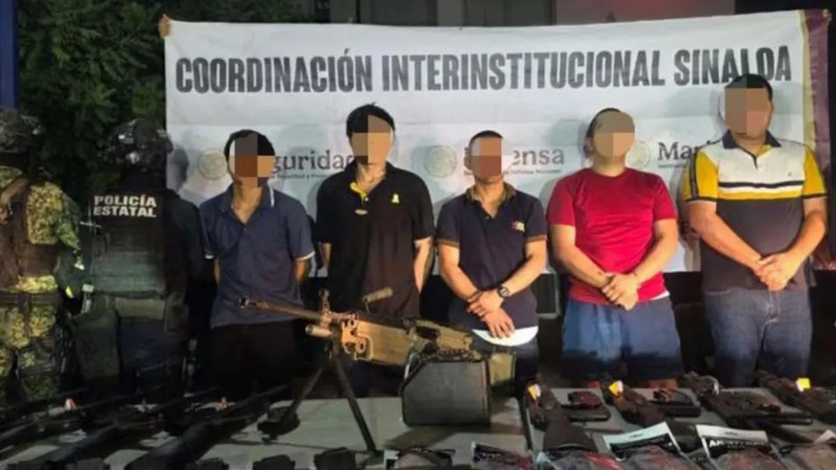 Cinco detenidos y un abatido tras operativo en Culiacán; aseguran arsenal y explosivos