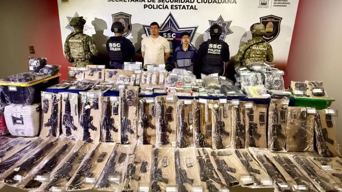 Caen dos de 'Los Deltas' del CJNG con poderoso arsenal en Cancún; documentos, drones y granadas en un solo búnker