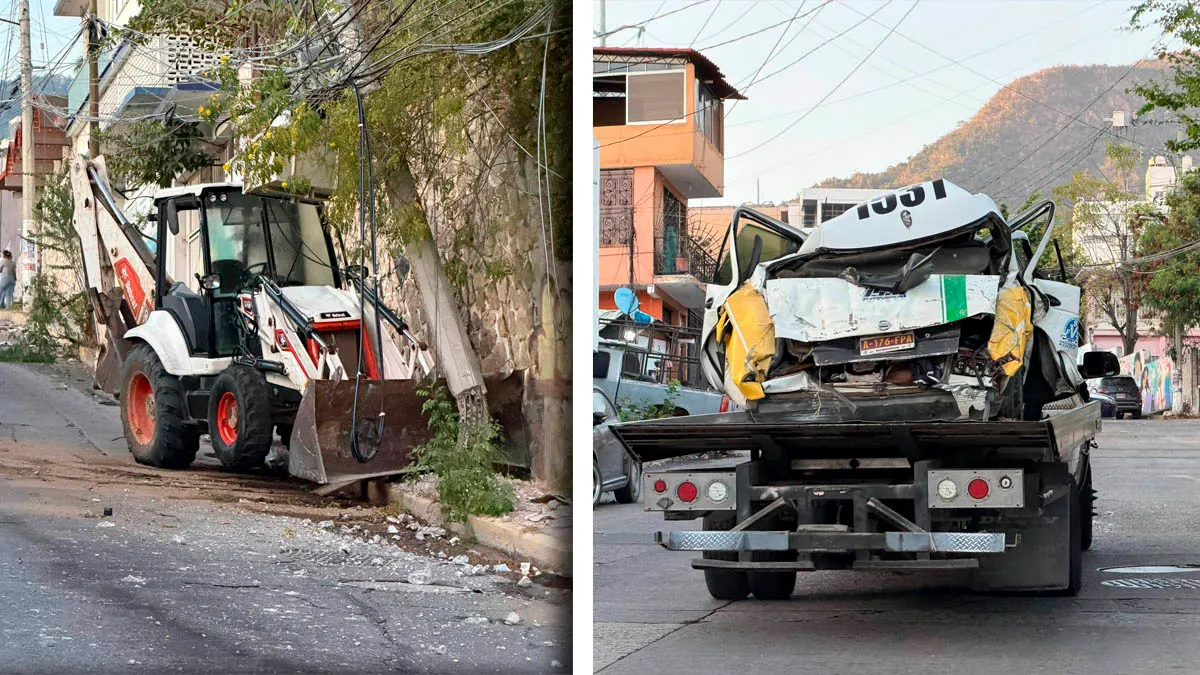 Accidente por retroexcavadora fuera de control deja 6 lesionados en Acapulco
