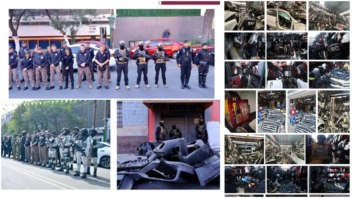 Operativo monstruo contra red de autopartes ilegales en CDMX