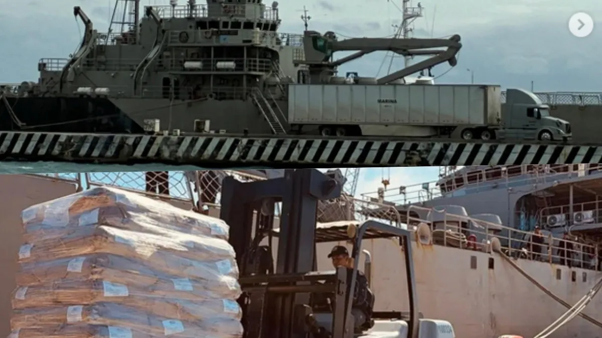 Llegan a La Habana 2 buques de la Armada de México con más de 800 toneladas de ayuda humanitaria